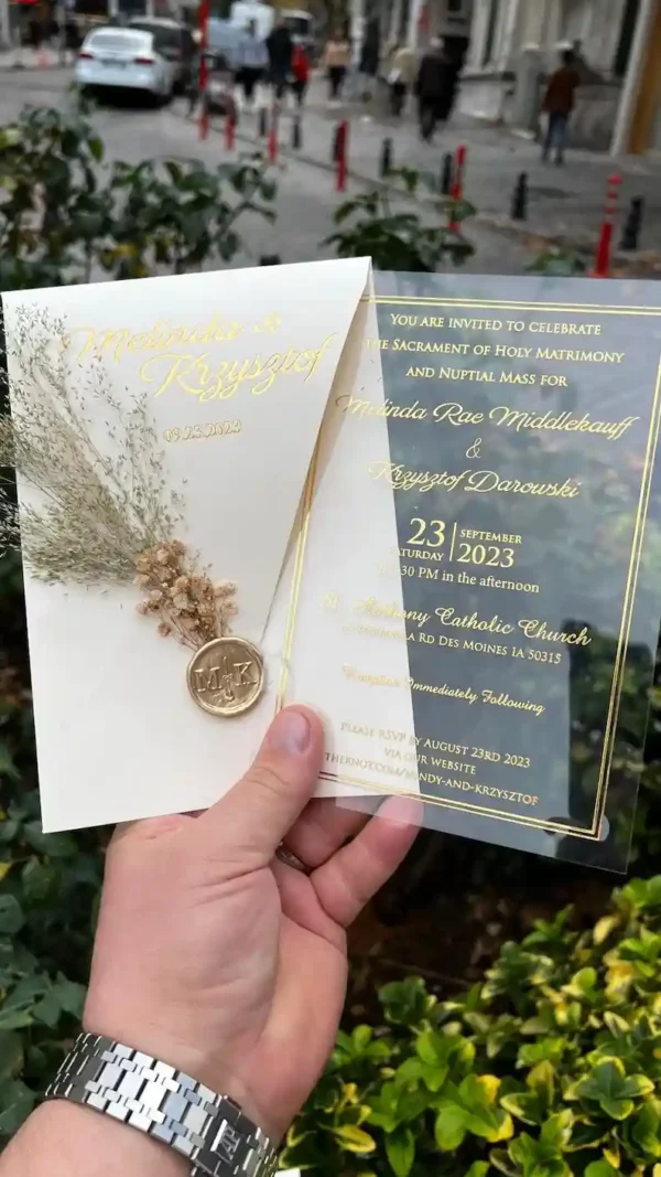 Venue Watercolor Wedding Invitation, Wedding Invitations with Venue Sketch, Venue Drawing Invites with foliage and timeline