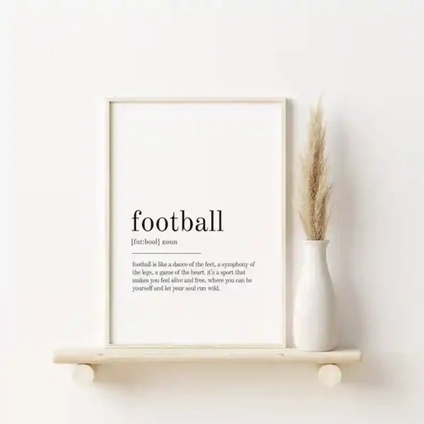 Football Definition Print, Wall Art Prints, Quote Print, Football Wall Decor, gifts for her, Minimalist Print Modern Wall Print Definition