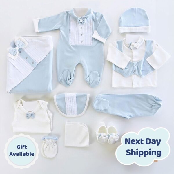 Baby Boy Coming Home Outfit, Newborn Boy First Outfit, Baby Hospital Cotton Outfit, Newborn Baby Boy Clothing Set, Baby Shower Gift Boy