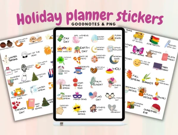 Holiday digital stickers , Goodnotes stickers , digital stickers goodnotes , holiday cute stickers , Holiday planner stickers